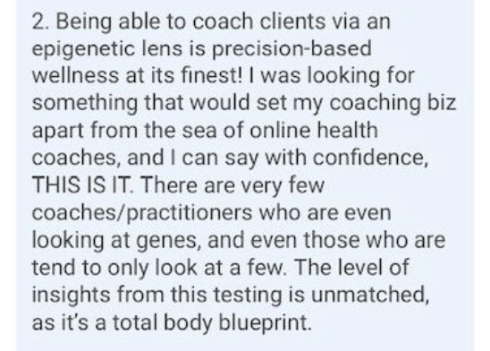 Gene Pool coach testimonial 17
